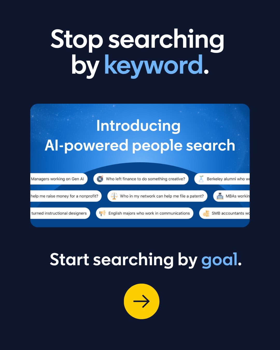 LinkedIn AI Powered People Search Social Media Post - Free AI Social Media Post Generator, 50+ Real Social Media Post Examples