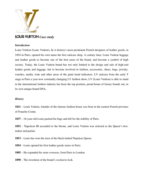 Louis Vuitton Case Study - Free AI Case Study Generator, 50+ Real Case Study Examples