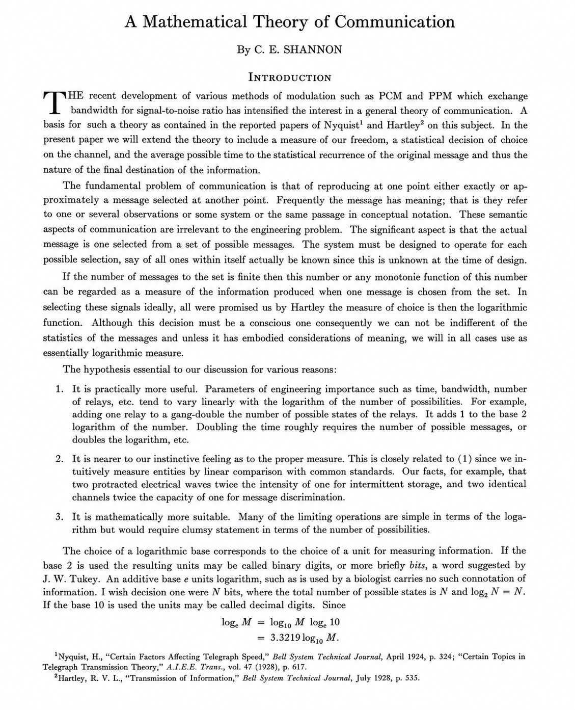 Mathematical Theory of Communication Research Paper by Claude E. Shannon - Free AI Research Paper Generator, 50+ Real Research Paper Examples