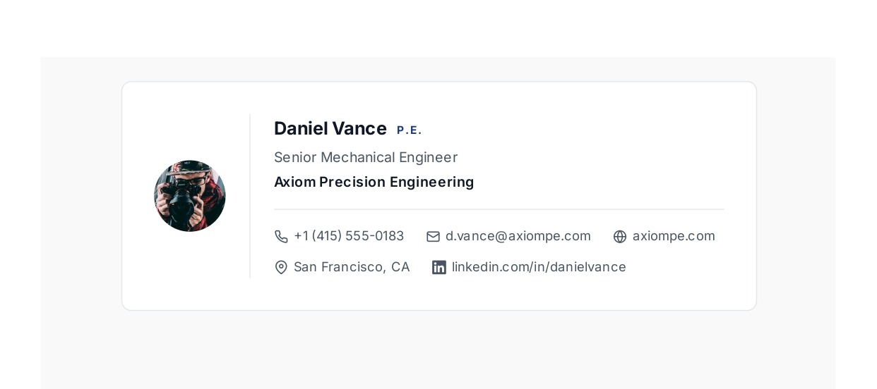 Mechanical Engineer Email Signature - Free AI Email Signature Generator, 50+ Real Email Signature Examples
