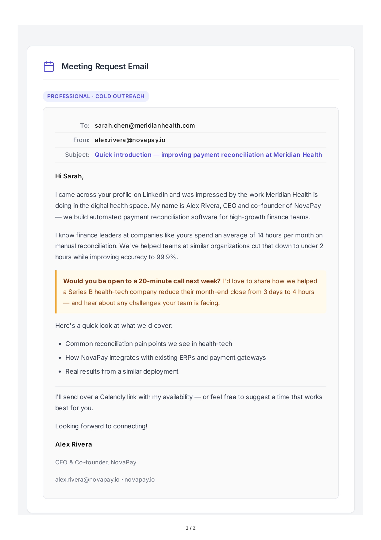 Meeting Request Email - Free AI Email Generator, 50+ Real Email Examples