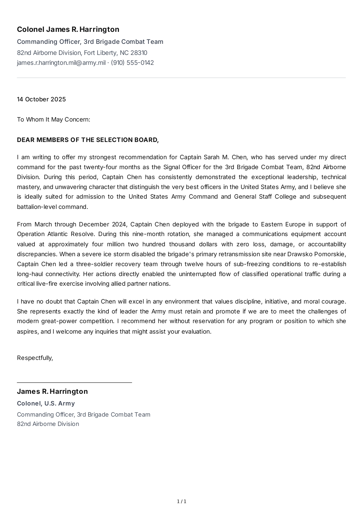 Military Reference Letter - Free AI Reference Letter Generator, 50+ Real Reference Letter Examples