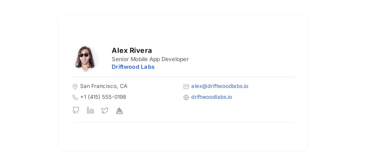 Mobile App Developer Email Signature - Free AI Email Signature Generator, 50+ Real Email Signature Examples
