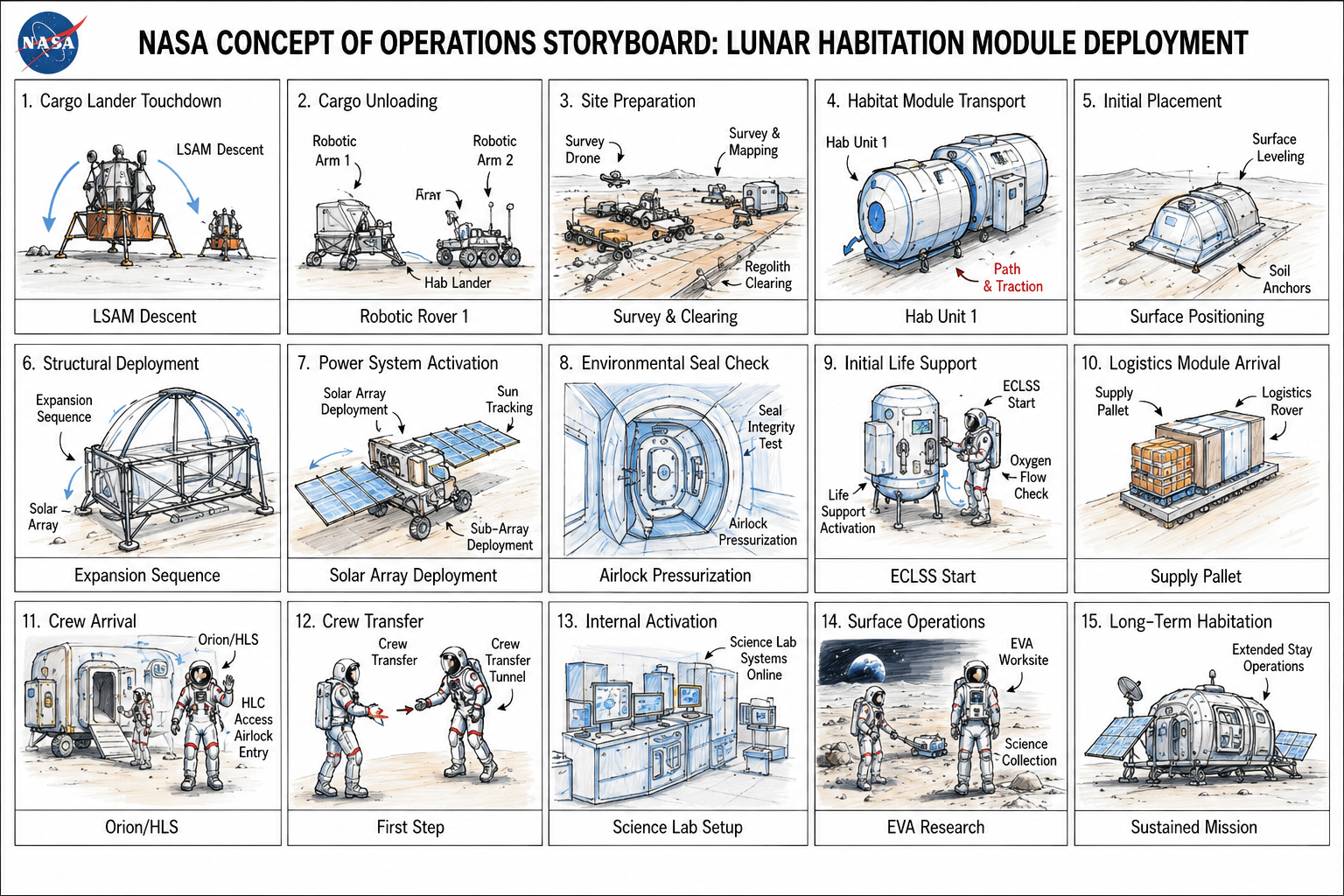 NASA Concept of Operations Storyboard - Free AI Storyboard Generator, 50+ Real Storyboard Examples