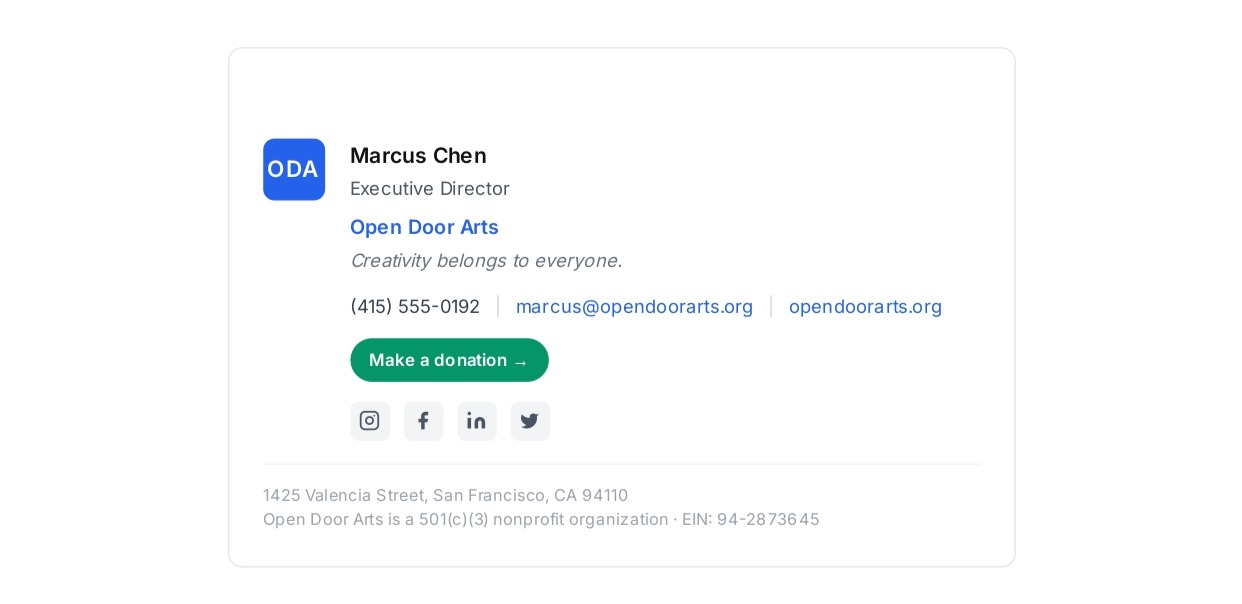 Nonprofit Organization Email Signature - Free AI Email Signature Generator, 50+ Real Email Signature Examples
