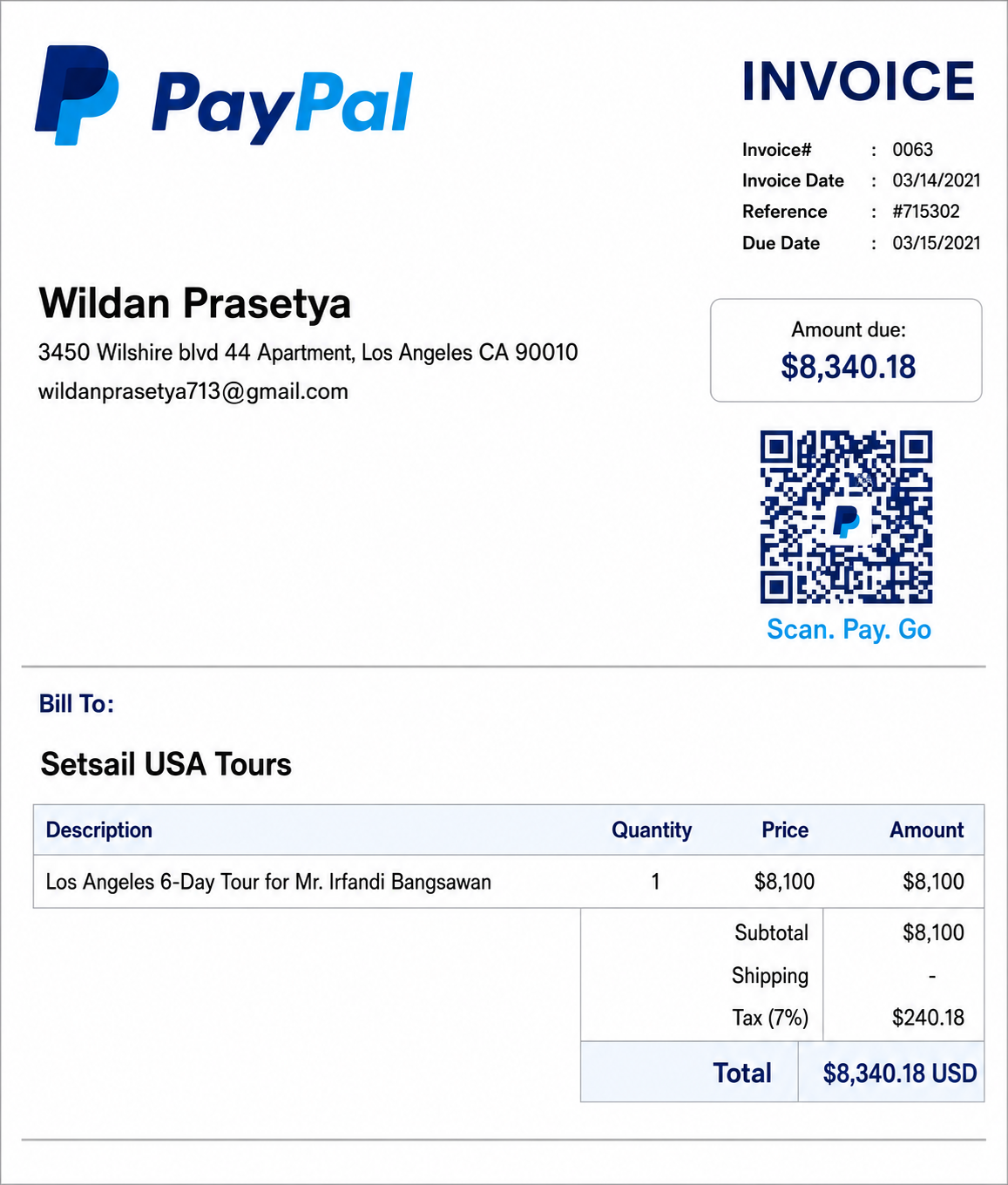 PayPal Invoice  - Free AI Invoice Generator, 50+ Real Invoice Examples