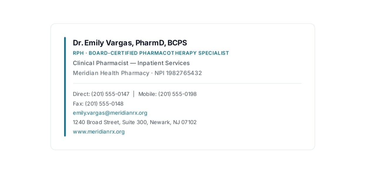 Pharmacist Email Signature - Free AI Email Signature Generator, 50+ Real Email Signature Examples