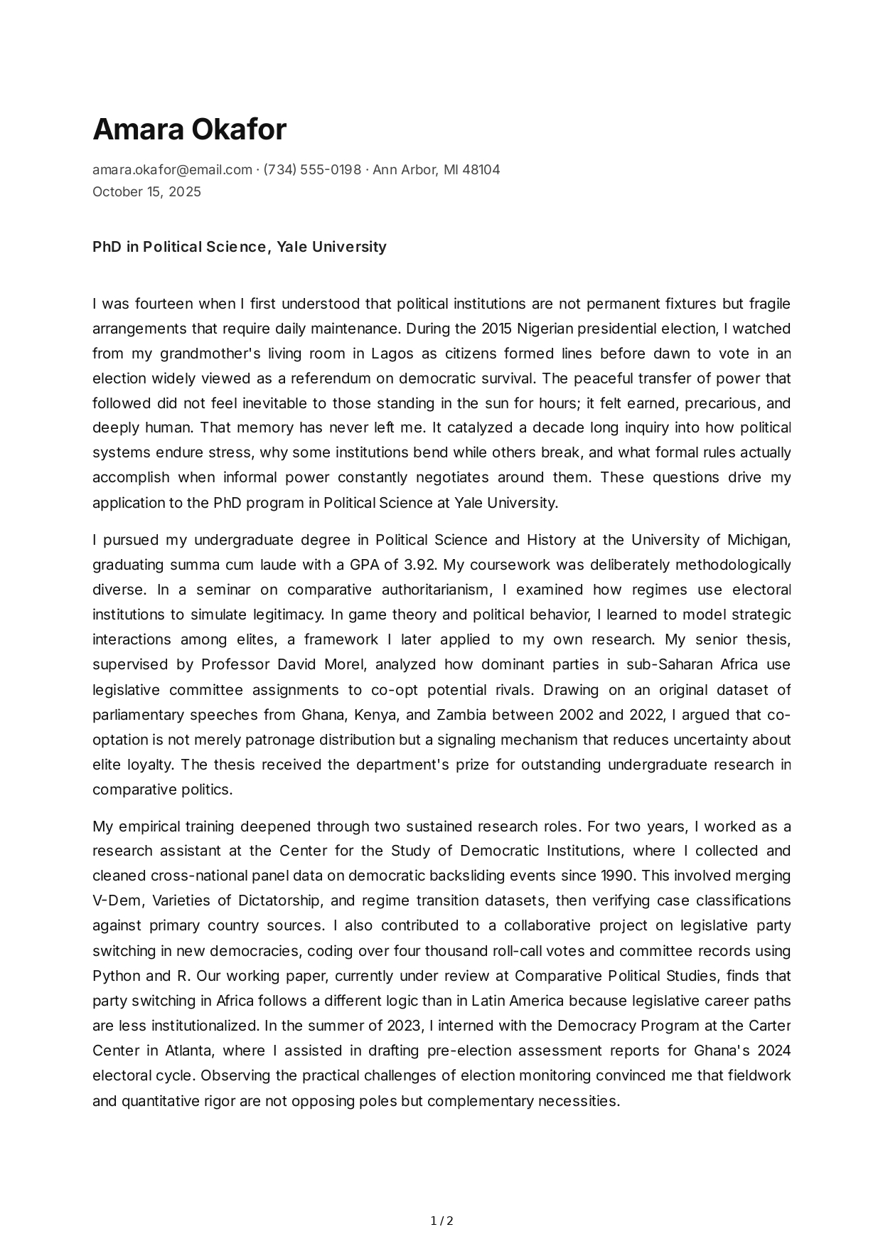 Political Science Personal Statement - Free AI Personal Statement Generator, 50+ Real Personal Statement Examples