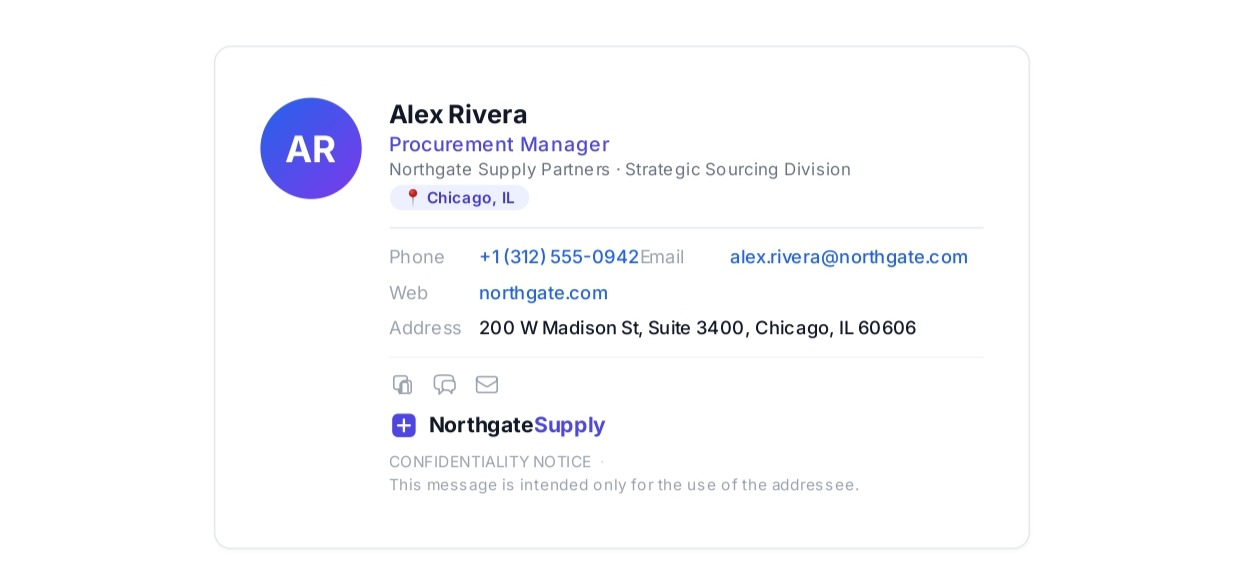 Procurement Manager Email Signature - Free AI Email Signature Generator, 50+ Real Email Signature Examples