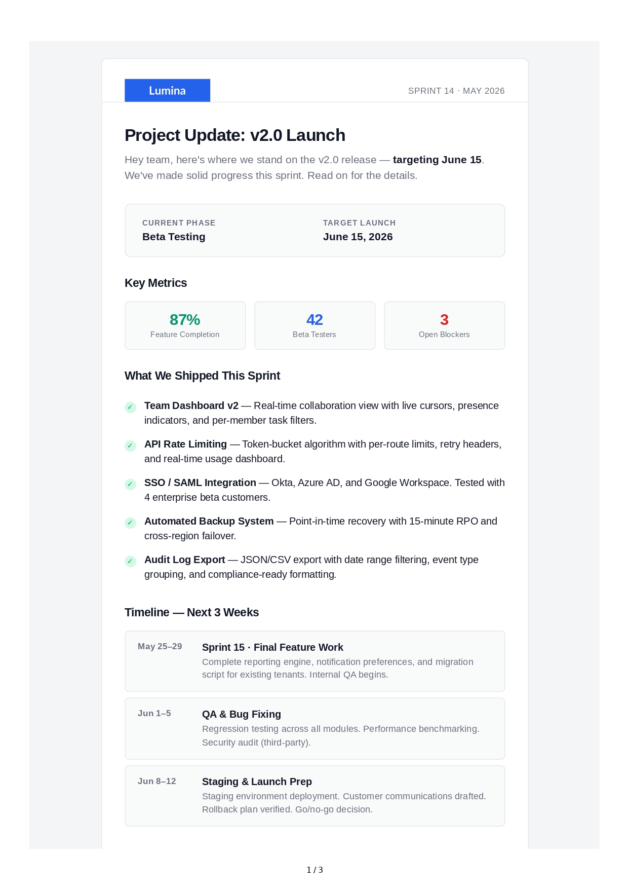 Project Update Email - Free AI Email Generator, 50+ Real Email Examples