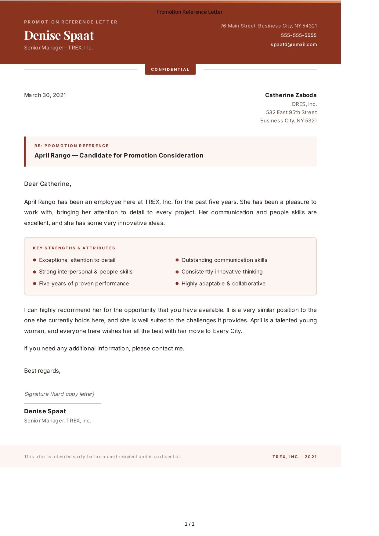 Promotion Reference Letter - Free AI Reference Letter Generator, 50+ Real Reference Letter Examples