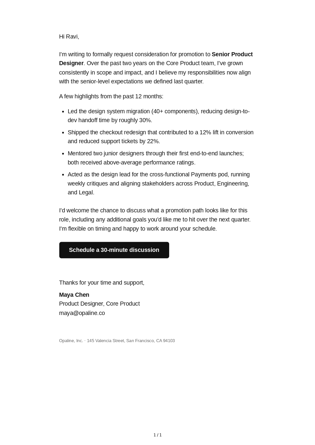 Promotion Request Email - Free AI Email Generator, 50+ Real Email Examples