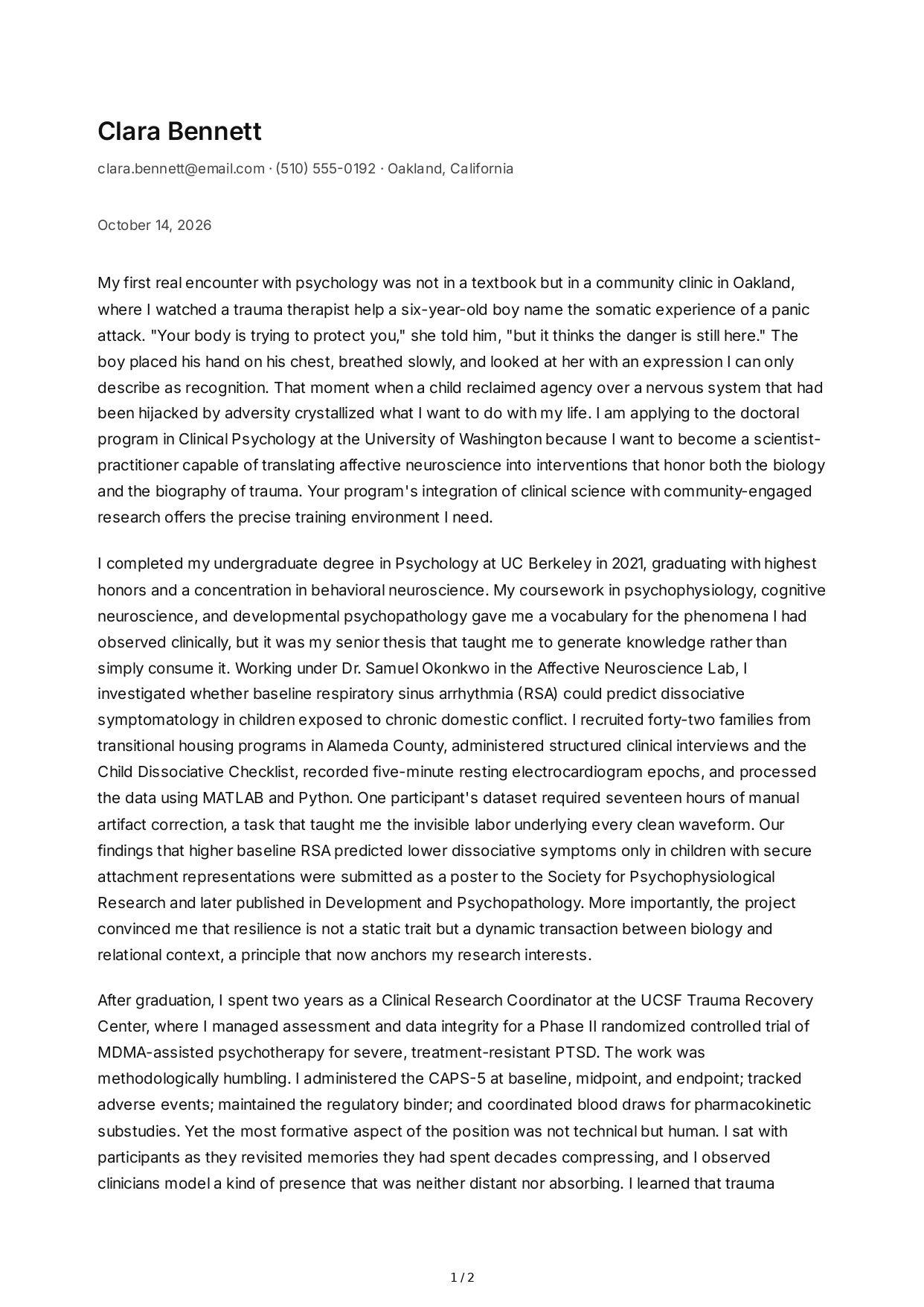 Psychology Personal Statement - Free AI Personal Statement Generator, 50+ Real Personal Statement Examples