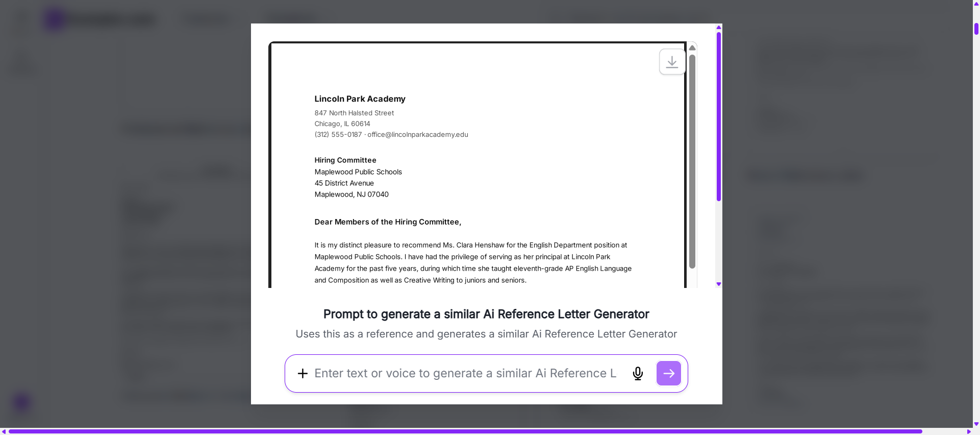 Reference Letter Examples