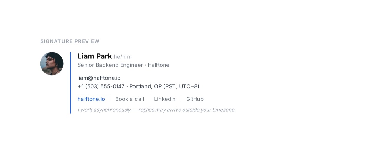 Remote Worker Email Signature - Free AI Email Signature Generator, 50+ Real Email Signature Examples