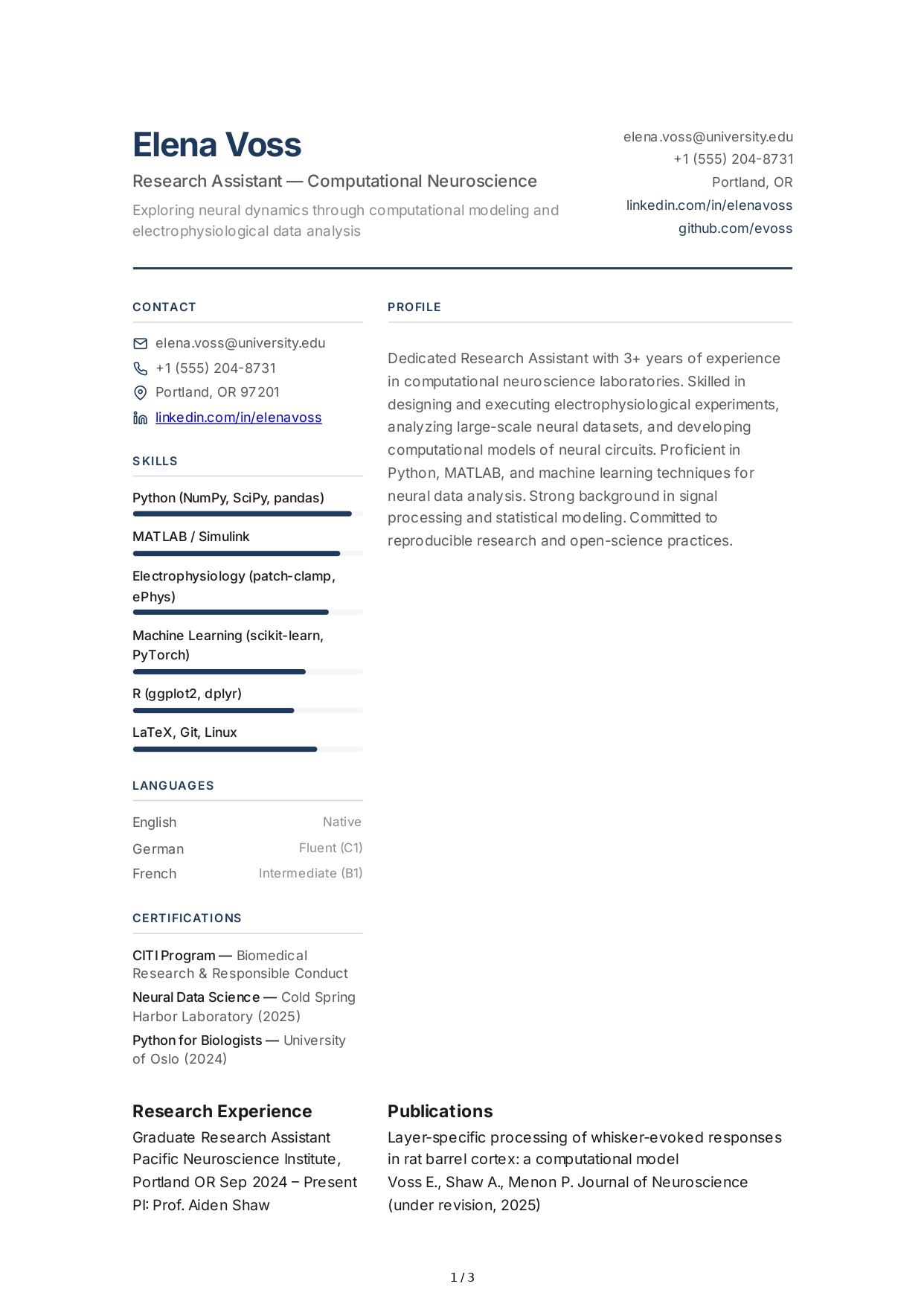 Research Assistant CV - Free AI CV Maker, 50+ Real CV Examples