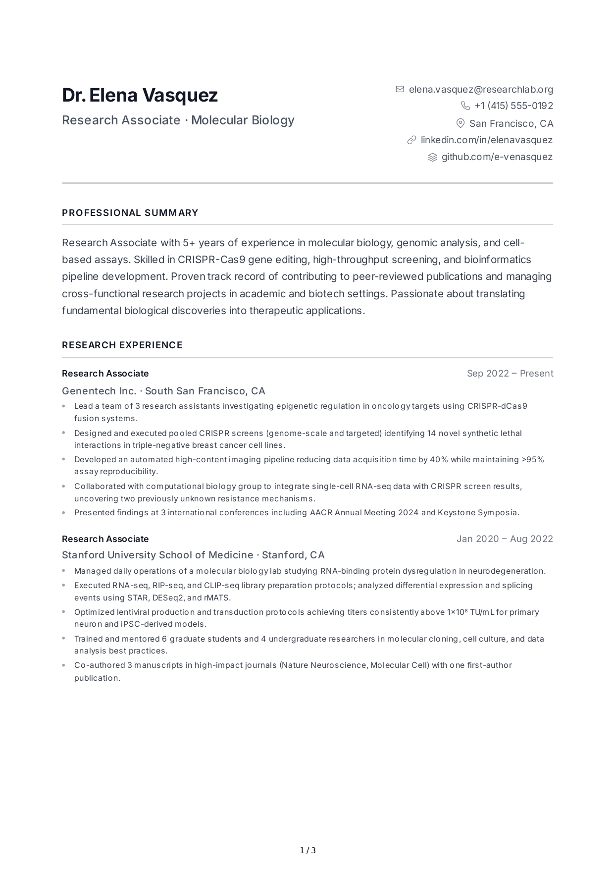 Research Associate CV - Free AI CV Maker, 50+ Real CV Examples