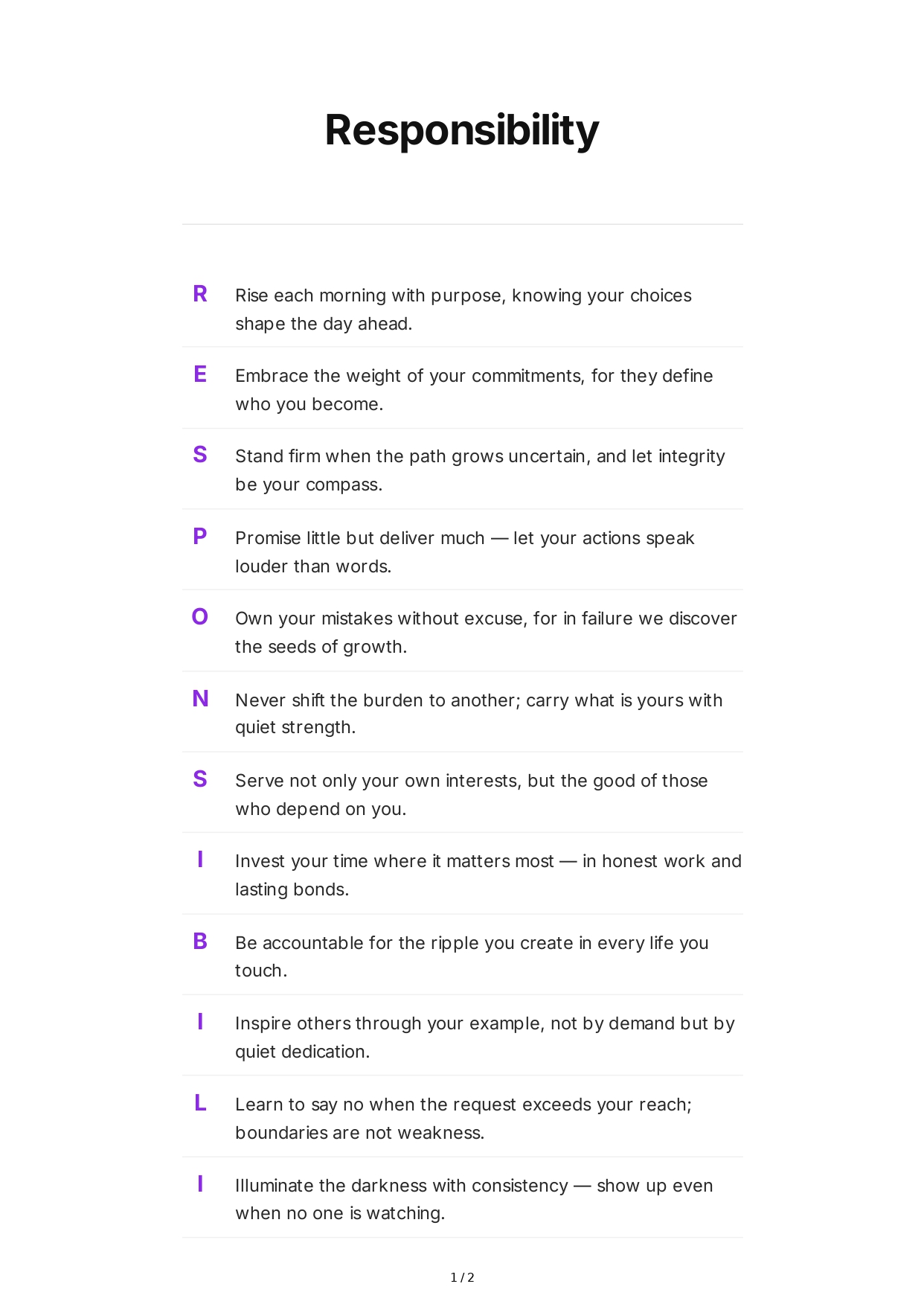 Responsibility Acrostic Poem - Free AI Acrostic Poem Generator, 50+ Real Acrostic Poem Examples