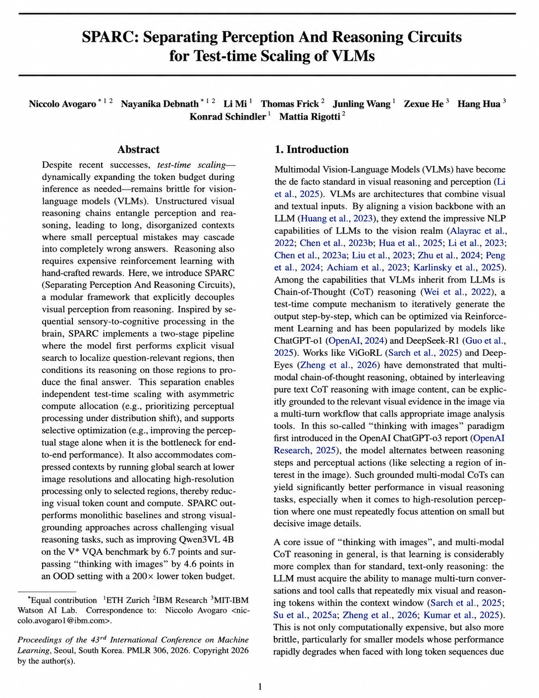 SPARC Vision-Language Model Research Paper by IBM - Free AI Research Paper Generator, 50+ Real Research Paper Examples