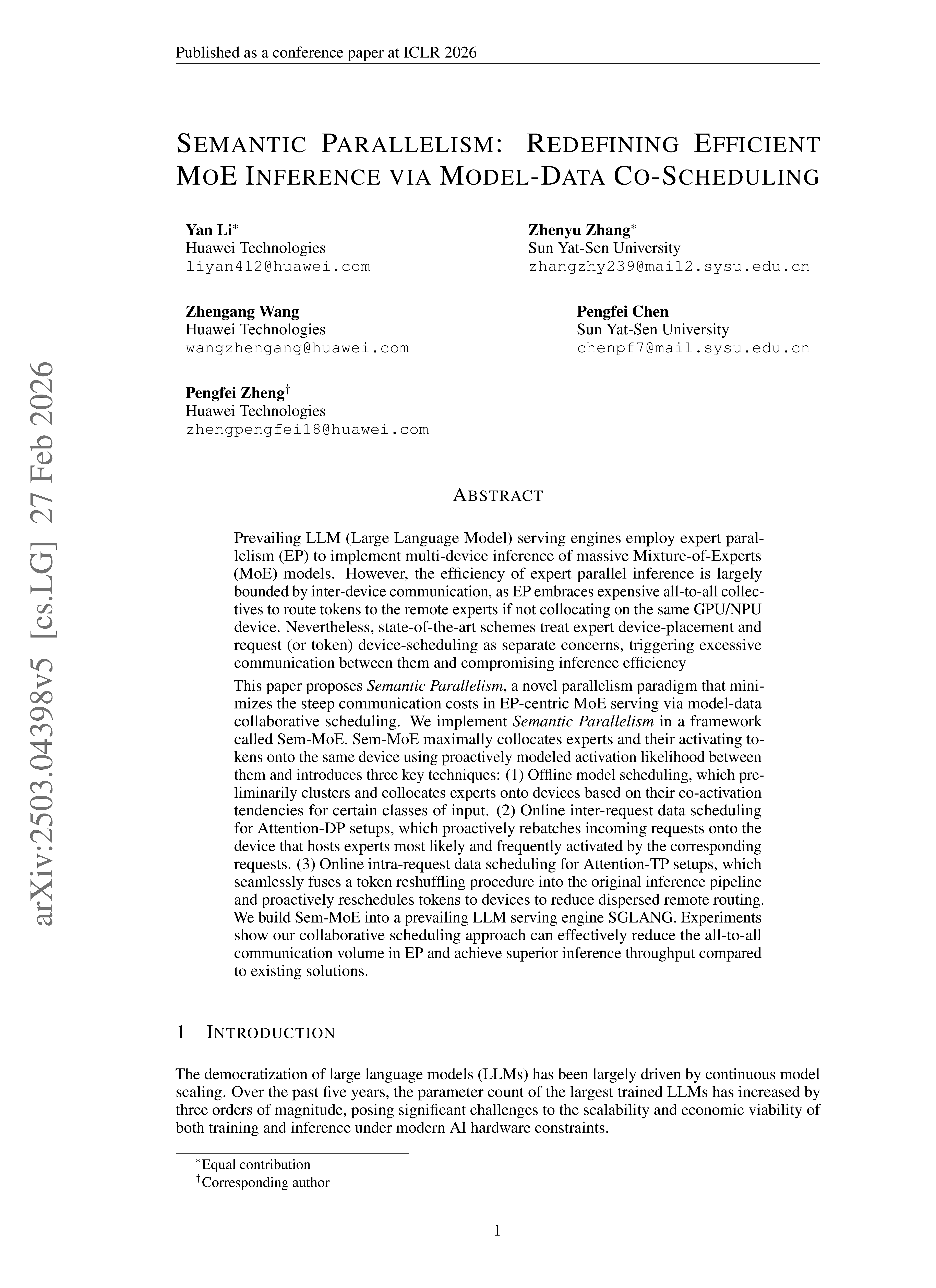 Semantic Parallelism Research Paper by Huawei - Free AI Research Paper Generator, 50+ Real Research Paper Examples