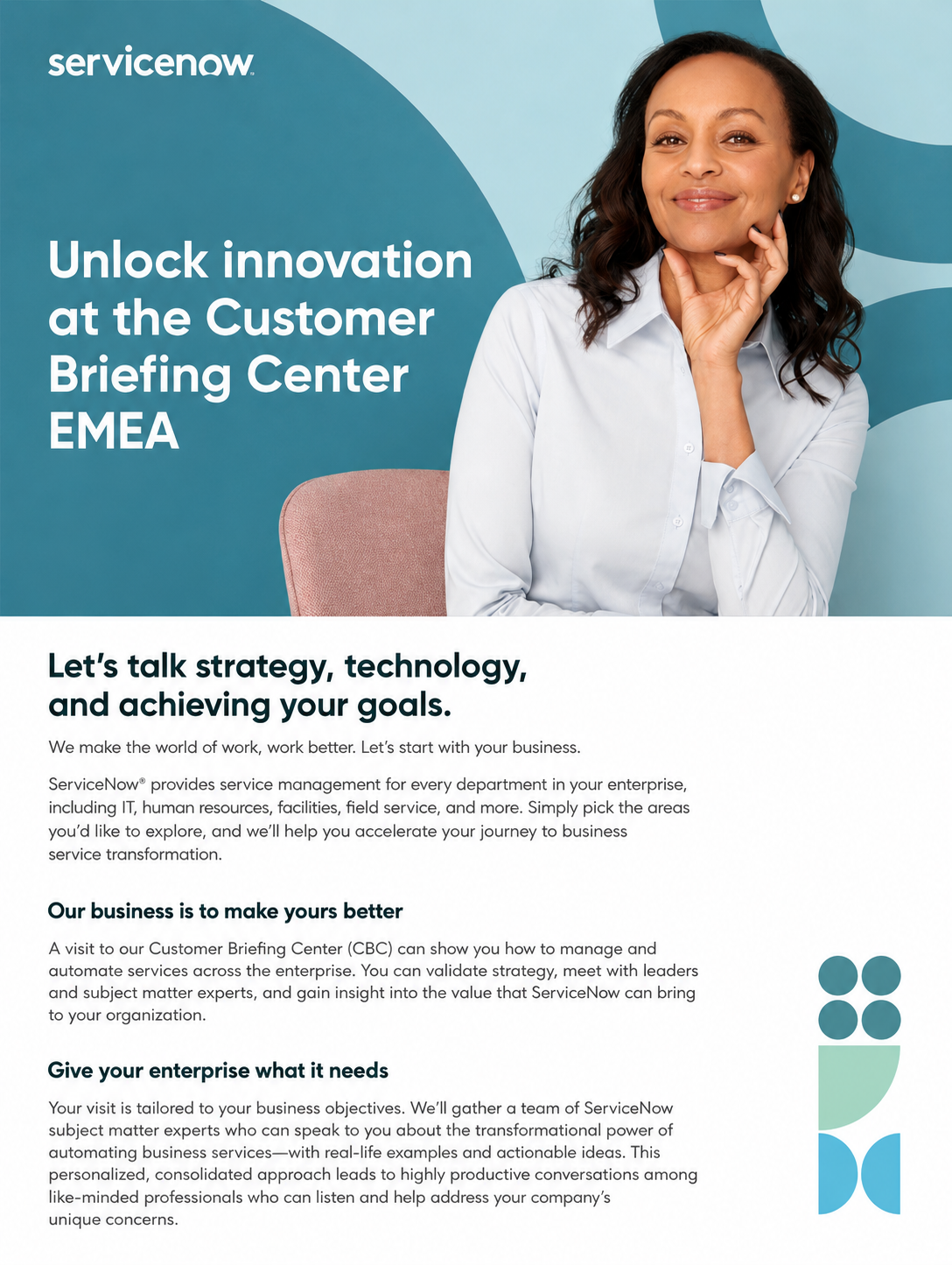 ServiceNow Business Strategy Brochure - Free AI Brochure Generator, 50+ Real Brochure Examples