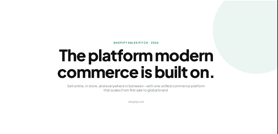 Shopify Sales Pitch Presentation - Free AI Sales Pitch Generator, 30+ Real Sales Pitch Examples