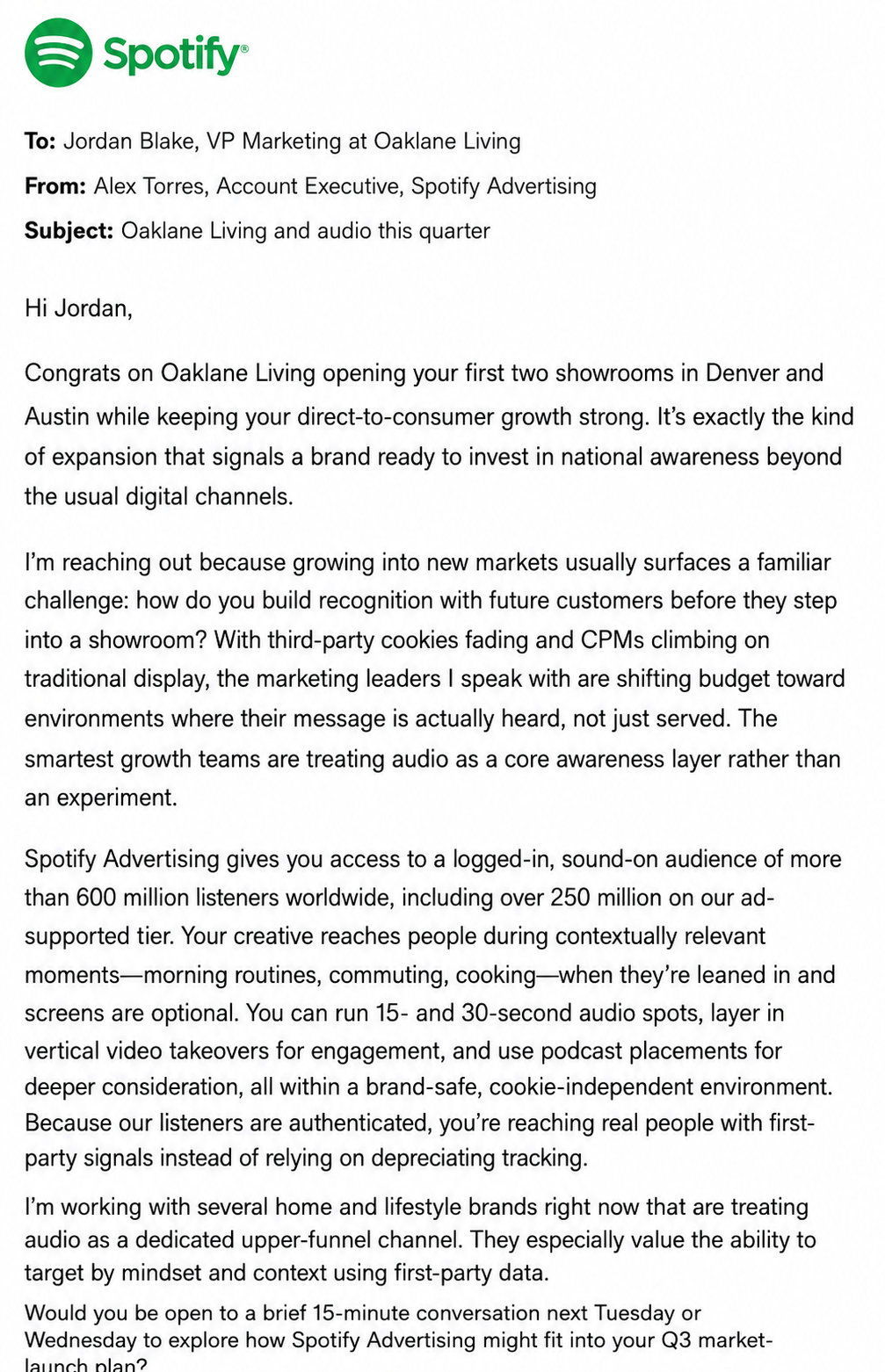 Spotify Sales Email - Free AI Sales Pitch Generator, 30+ Real Sales Pitch Examples