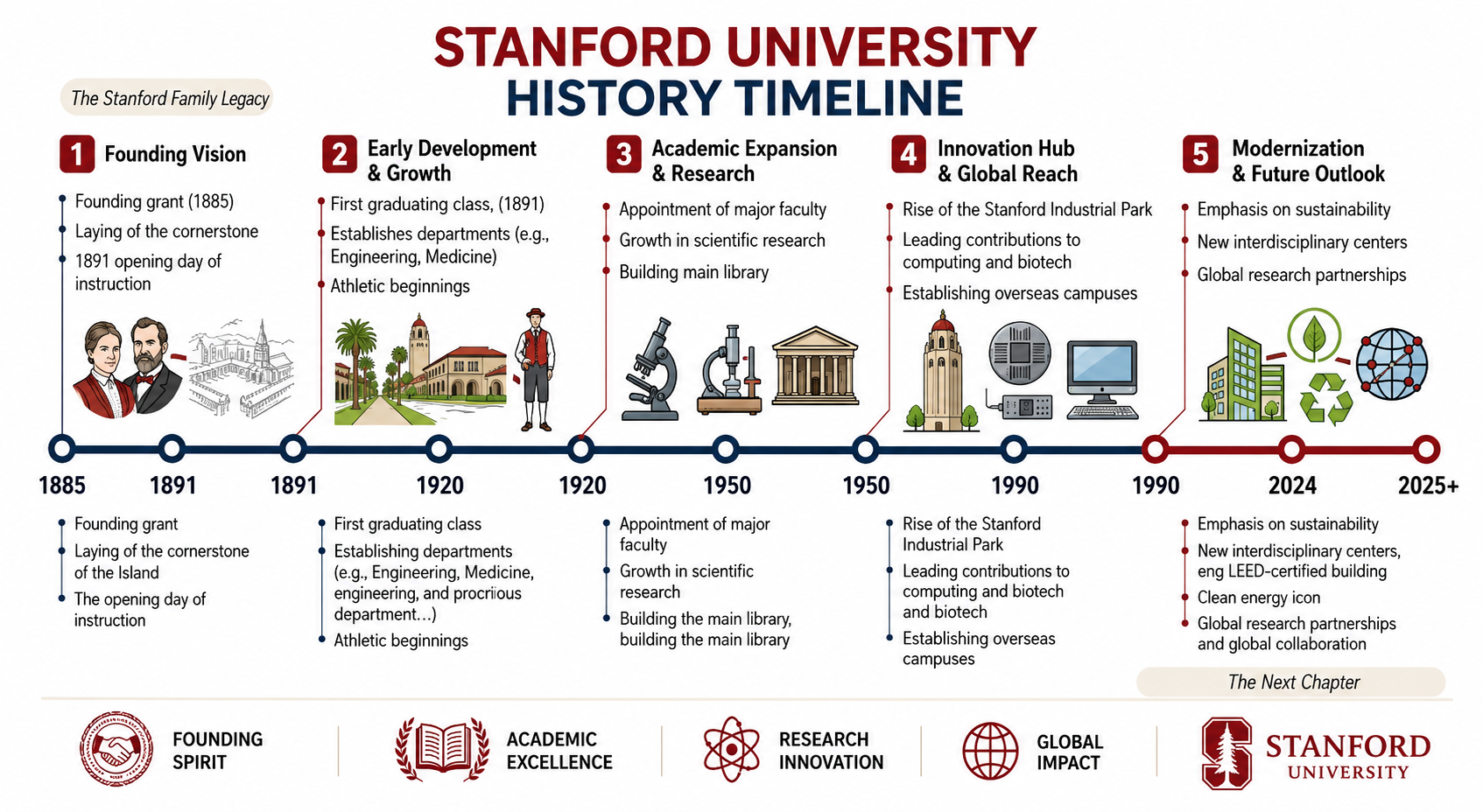 Stanford University History Timeline - Free AI Timeline Generator, 40+ Real Timeline Examples