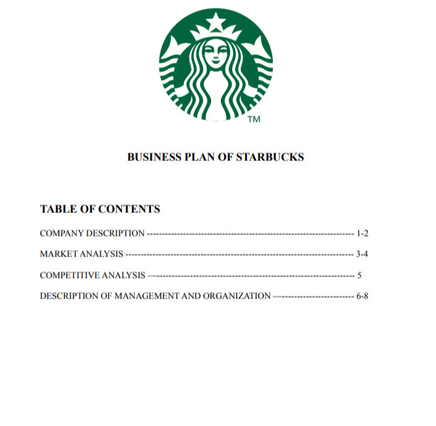 Starbucks Business Plan - Free AI Business Plan Generator, 50+ Real Business Plan Examples