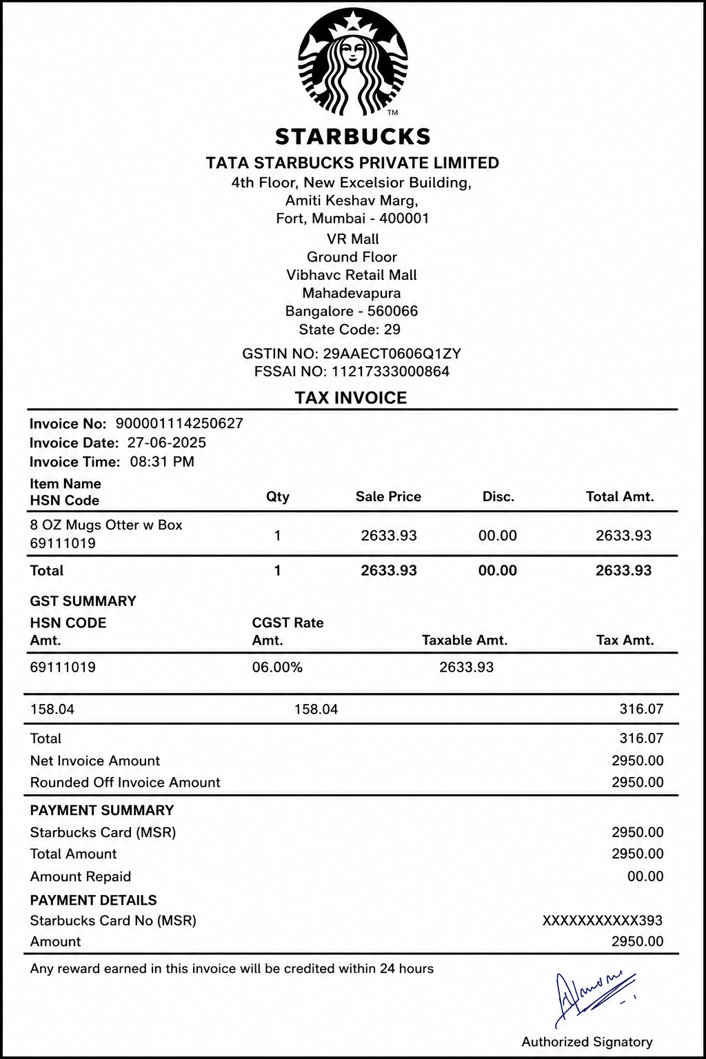 Starbucks Invoice  - Free AI Invoice Generator, 50+ Real Invoice Examples