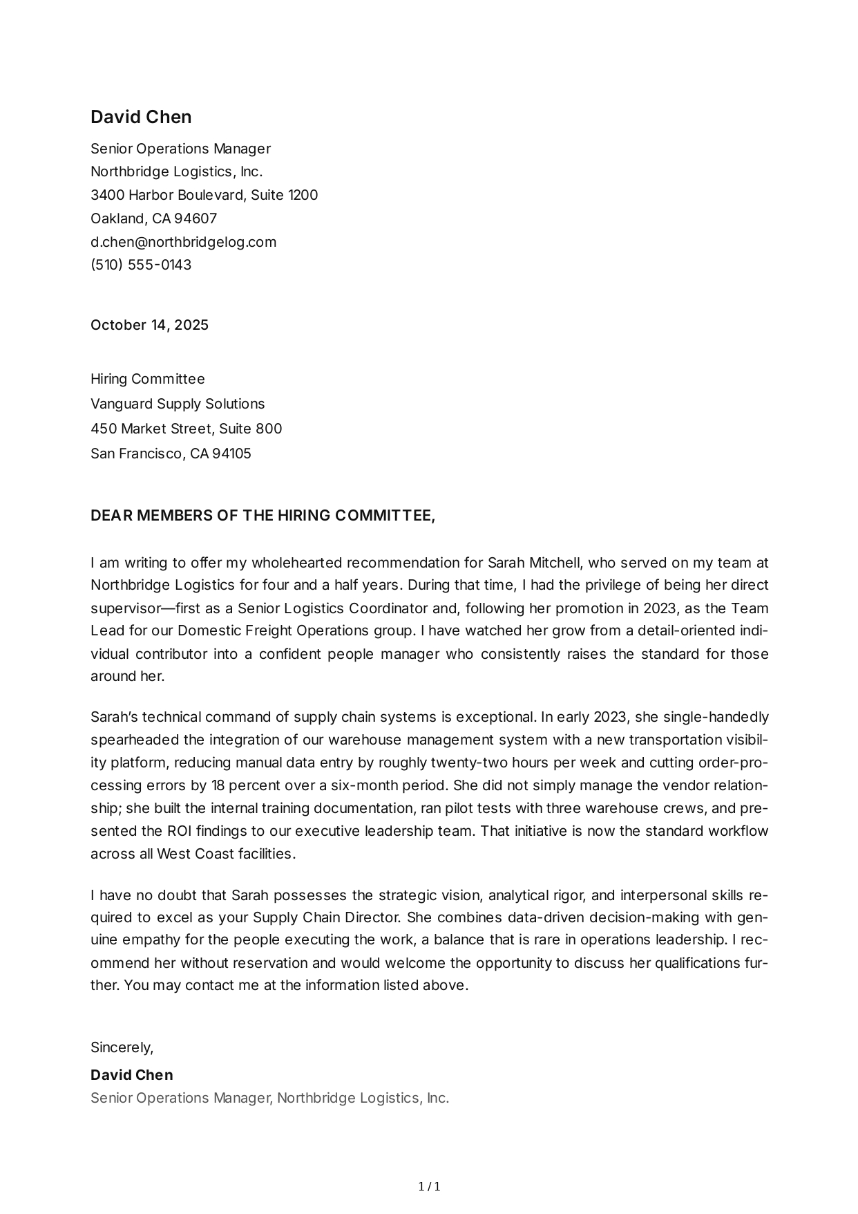 Supervisor Reference Letter - Free AI Reference Letter Generator, 50+ Real Reference Letter Examples
