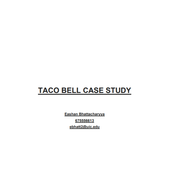Taco Bell Case Study - Free AI Case Study Generator, 50+ Real Case Study Examples