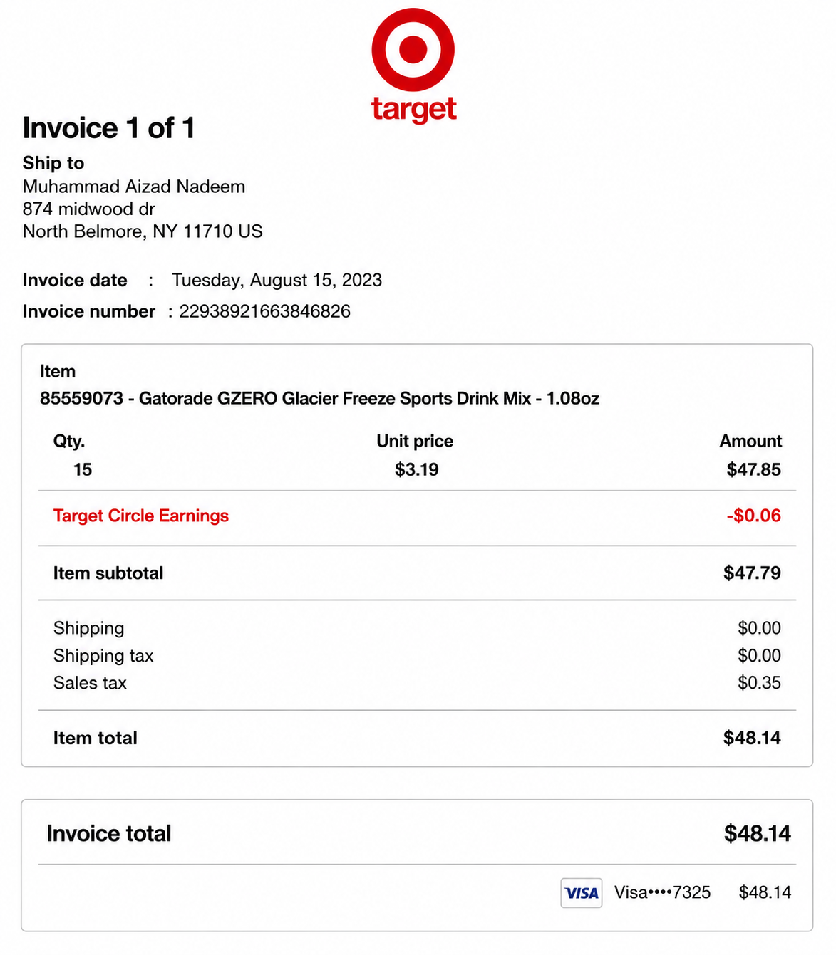 Target Invoice  - Free AI Invoice Generator, 50+ Real Invoice Examples