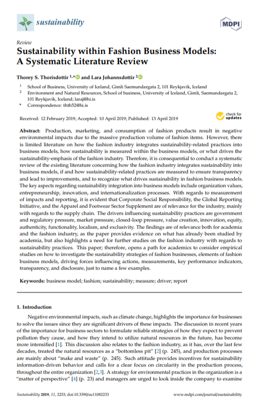 Textile Industry Sustainability Report