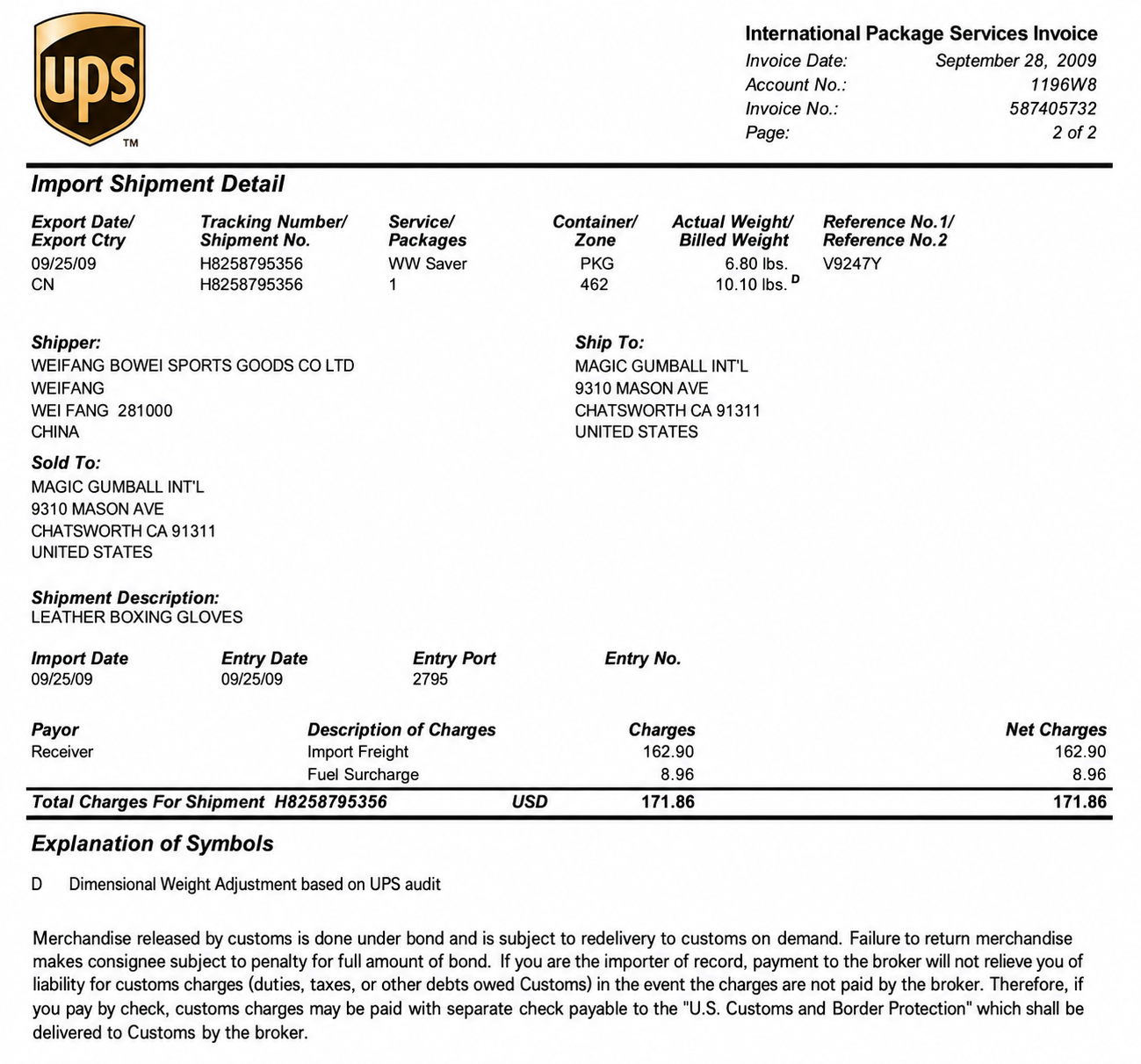 Ups Invoice  - Free AI Invoice Generator, 50+ Real Invoice Examples