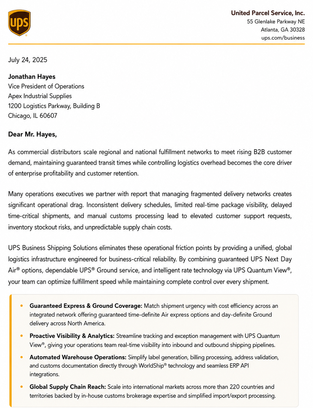 UPS Sales Letter - Free AI Sales Pitch Generator, 30+ Real Sales Pitch Examples