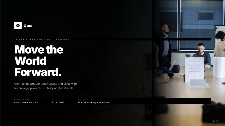 Uber Sales Pitch Presentation - Free AI Sales Pitch Generator, 50+ Real Sales Pitch Examples