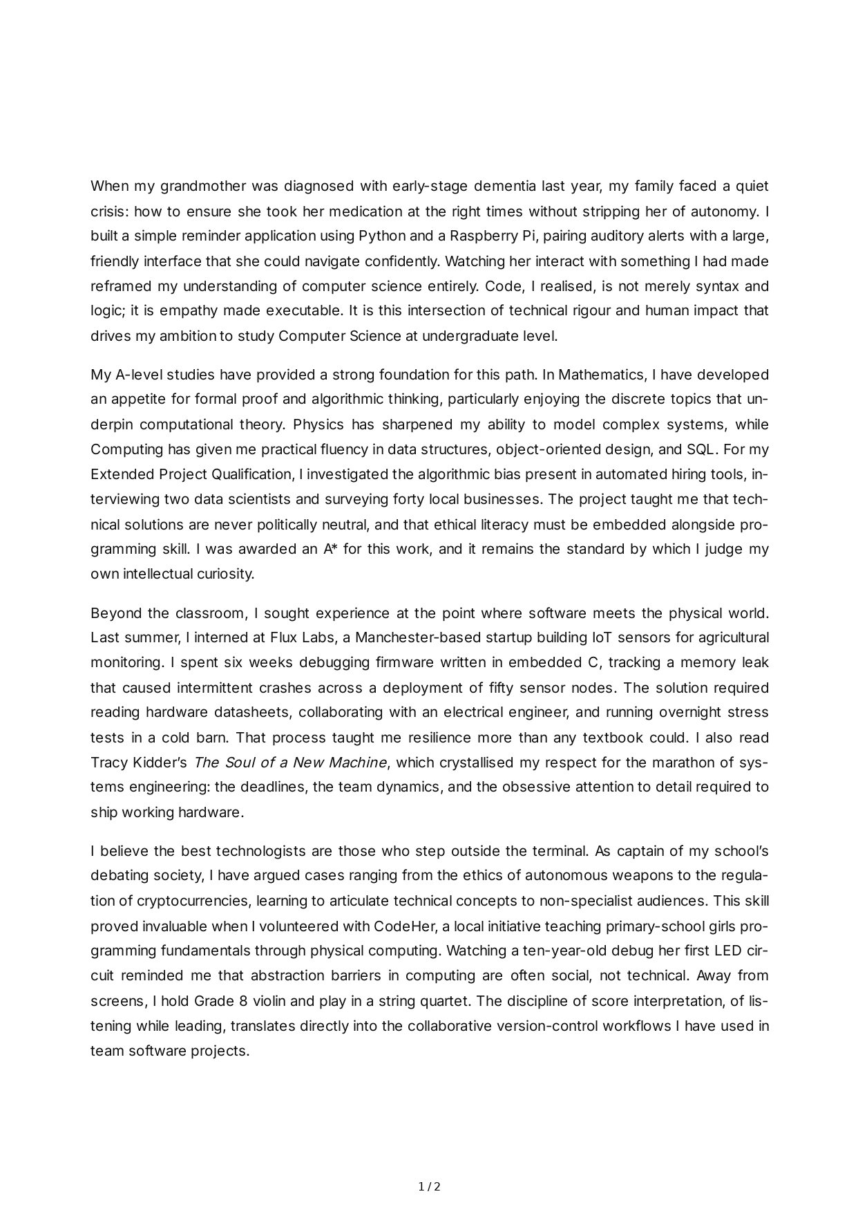 Undergraduate Personal Statement - Free AI Personal Statement Generator, 50+ Real Personal Statement Examples