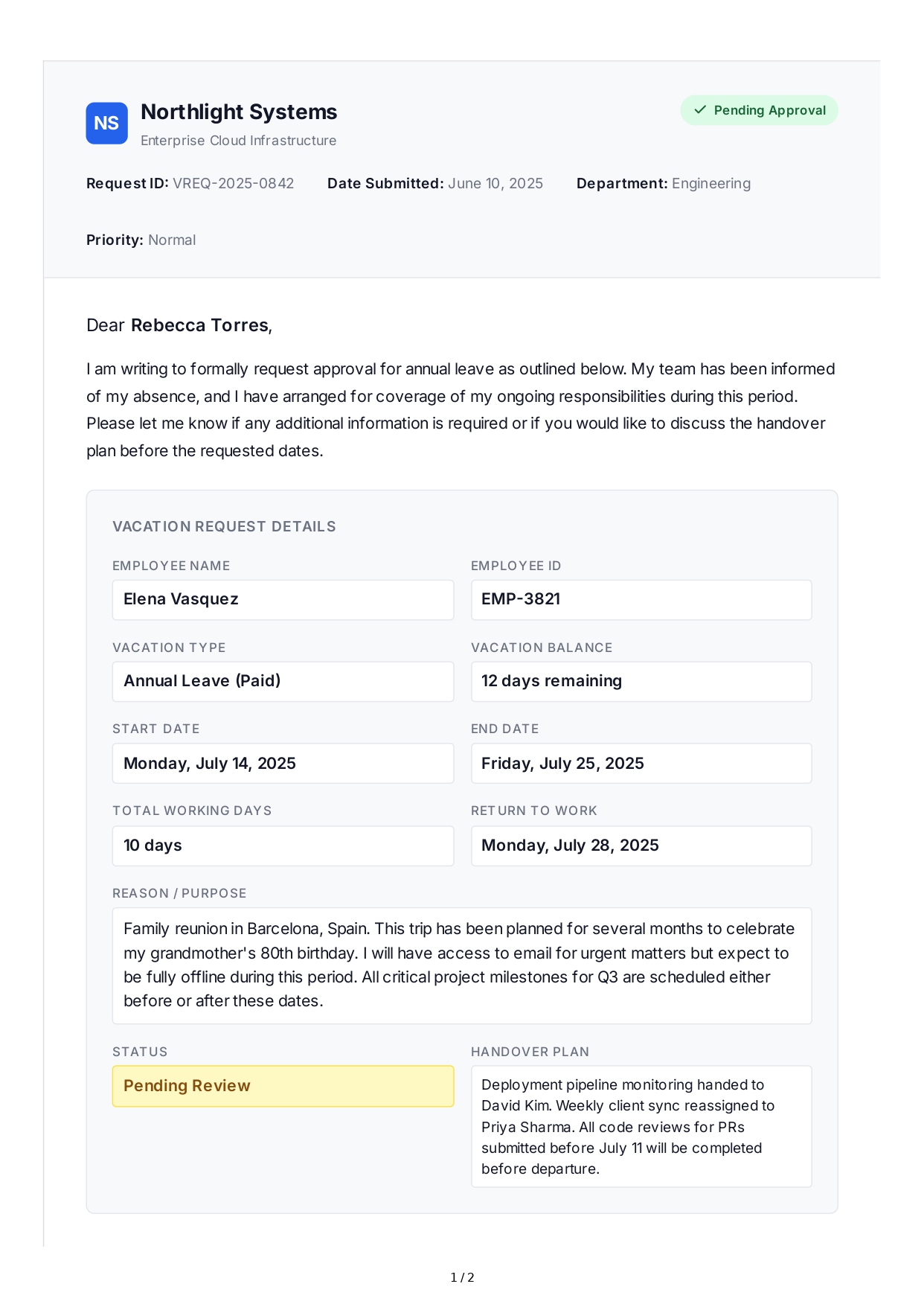 Vacation Request Email - Free AI Email Generator, 50+ Real Email Examples