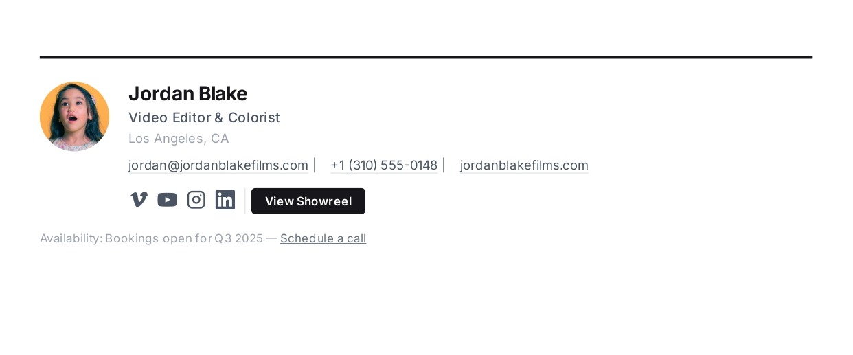 Video Editor Email Signature - Free AI Email Signature Generator, 50+ Real Email Signature Examples