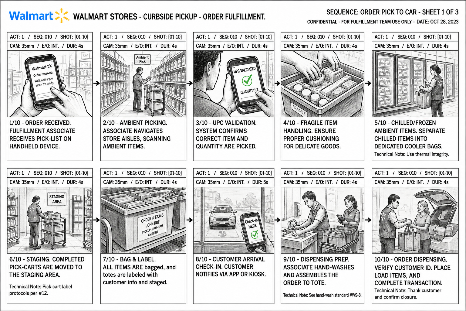 Walmart Curbside Pickup Fulfillment Storyboard - Free AI Storyboard Generator, 40+ Real Storyboard Examples