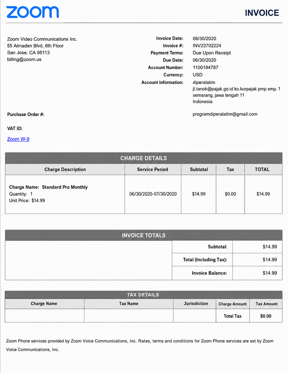 Zoom Invoice  - Free AI Invoice Generator, 50+ Real Invoice Examples