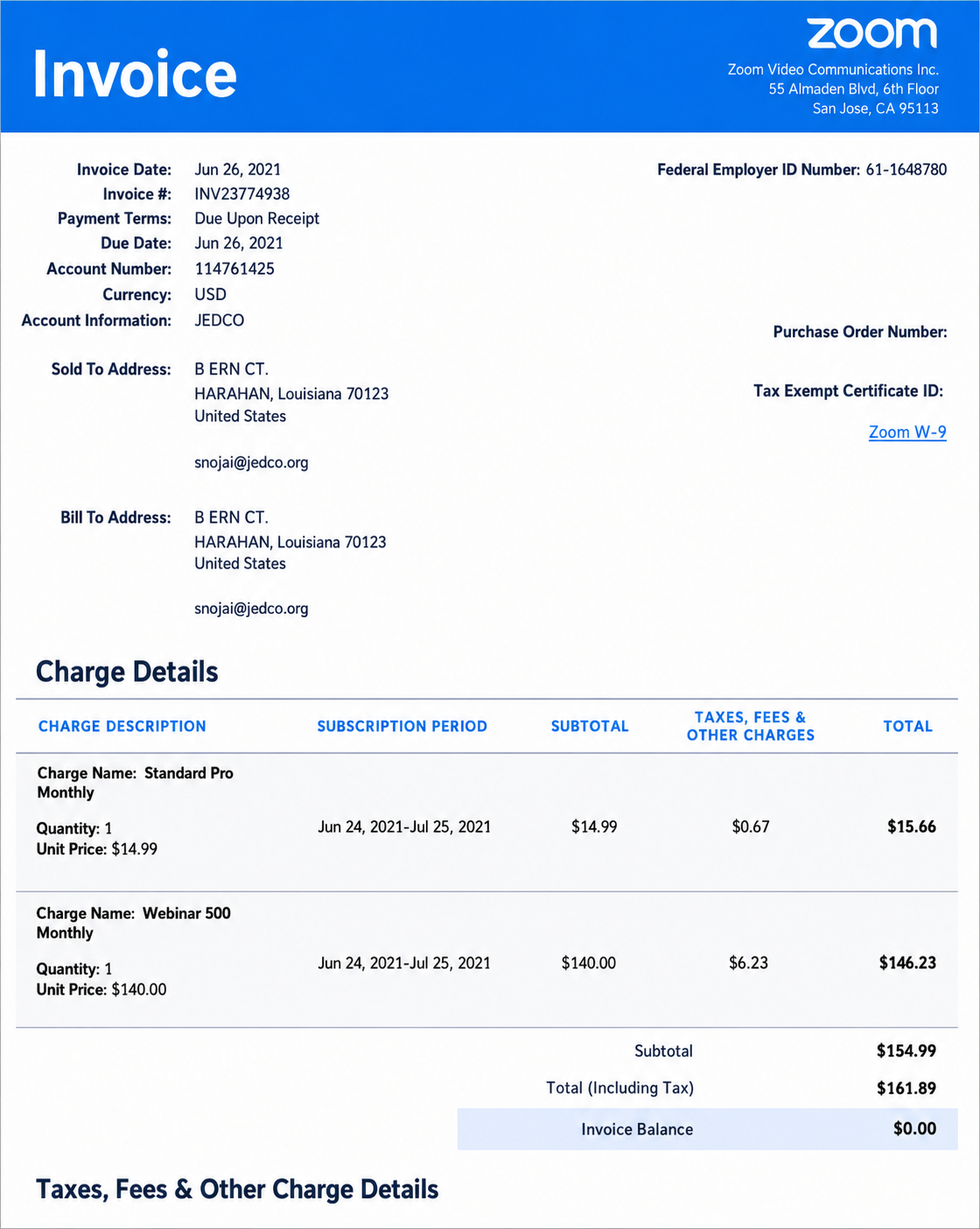 Zoom Invoice  - Free AI Invoice Generator, 50+ Real Invoice Examples