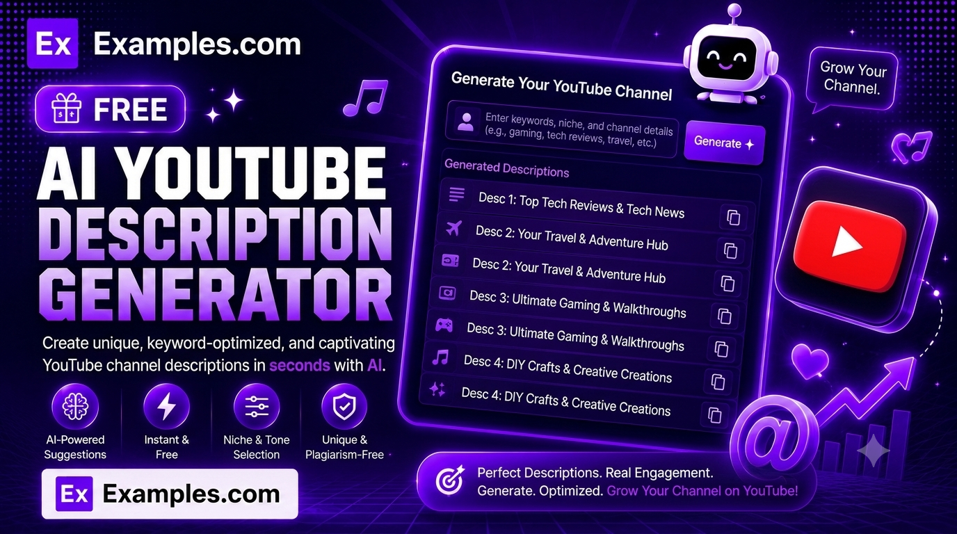 ai youtube channel description generator