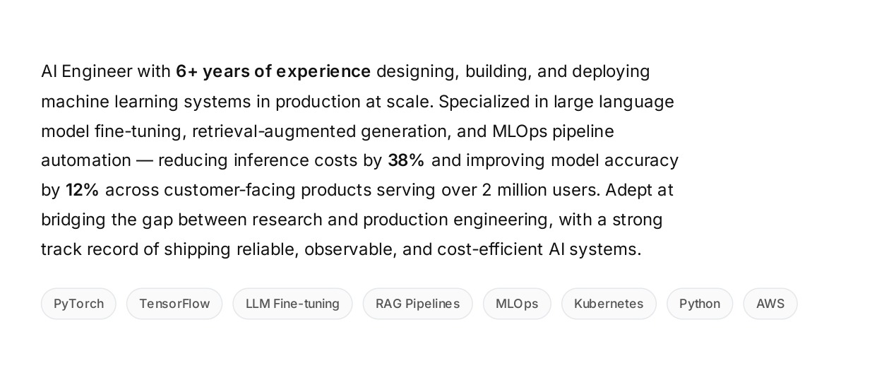 AI Engineer Resume Summary - Free AI Resume Summary Generator, 50+ Real Resume Summary Examples