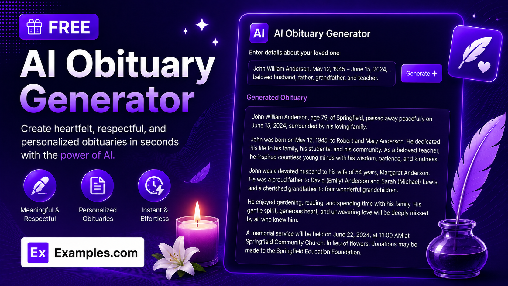 Free AI Obituary Generator