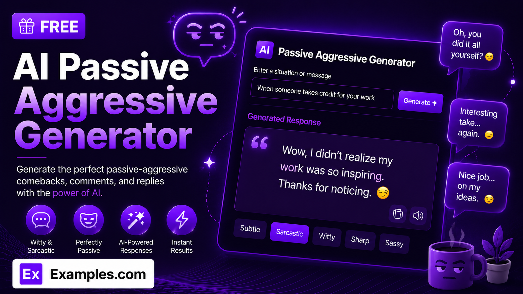 Free AI Passive Aggressive Generator