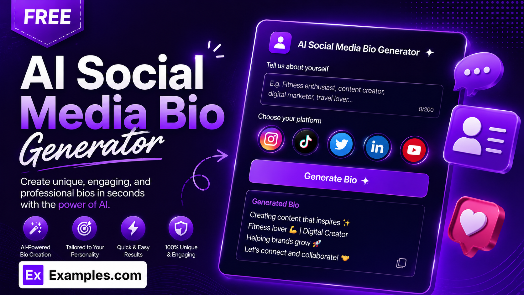 Free AI Social Media Bio Generator