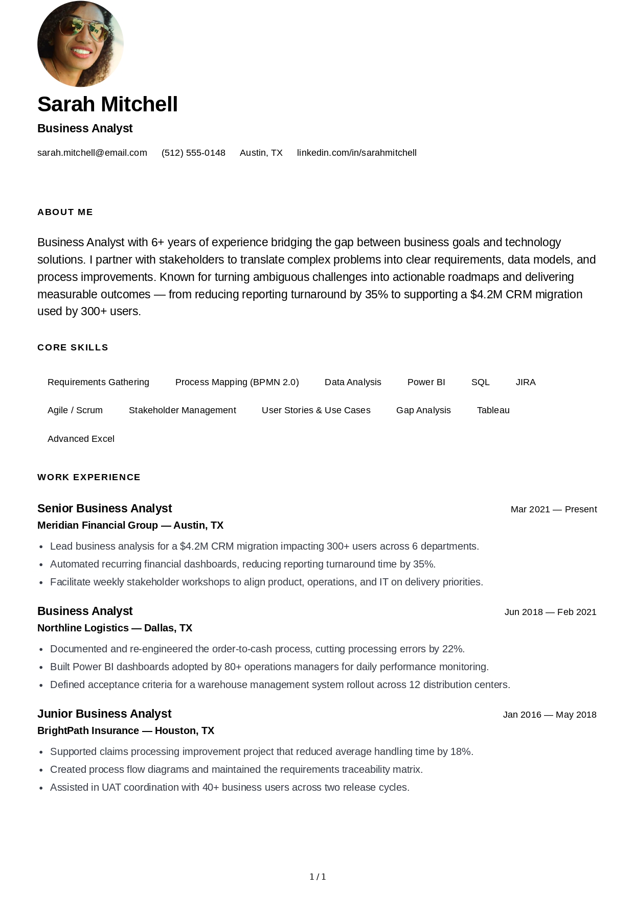About Me for Business Analyst - Free AI About Me Generator, 50+ Real About Me Examples