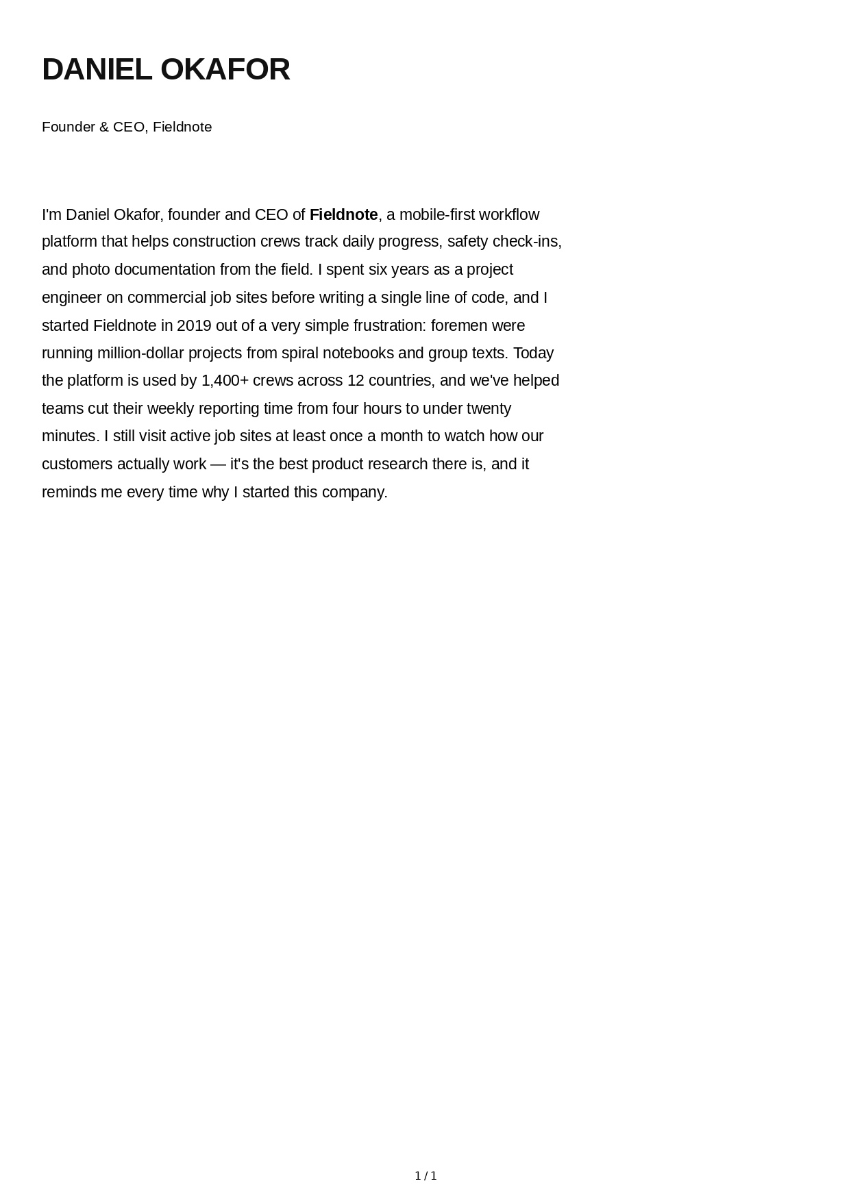 About Me for Entrepreneur - Free AI About Me Generator, 50+ Real About Me Examples